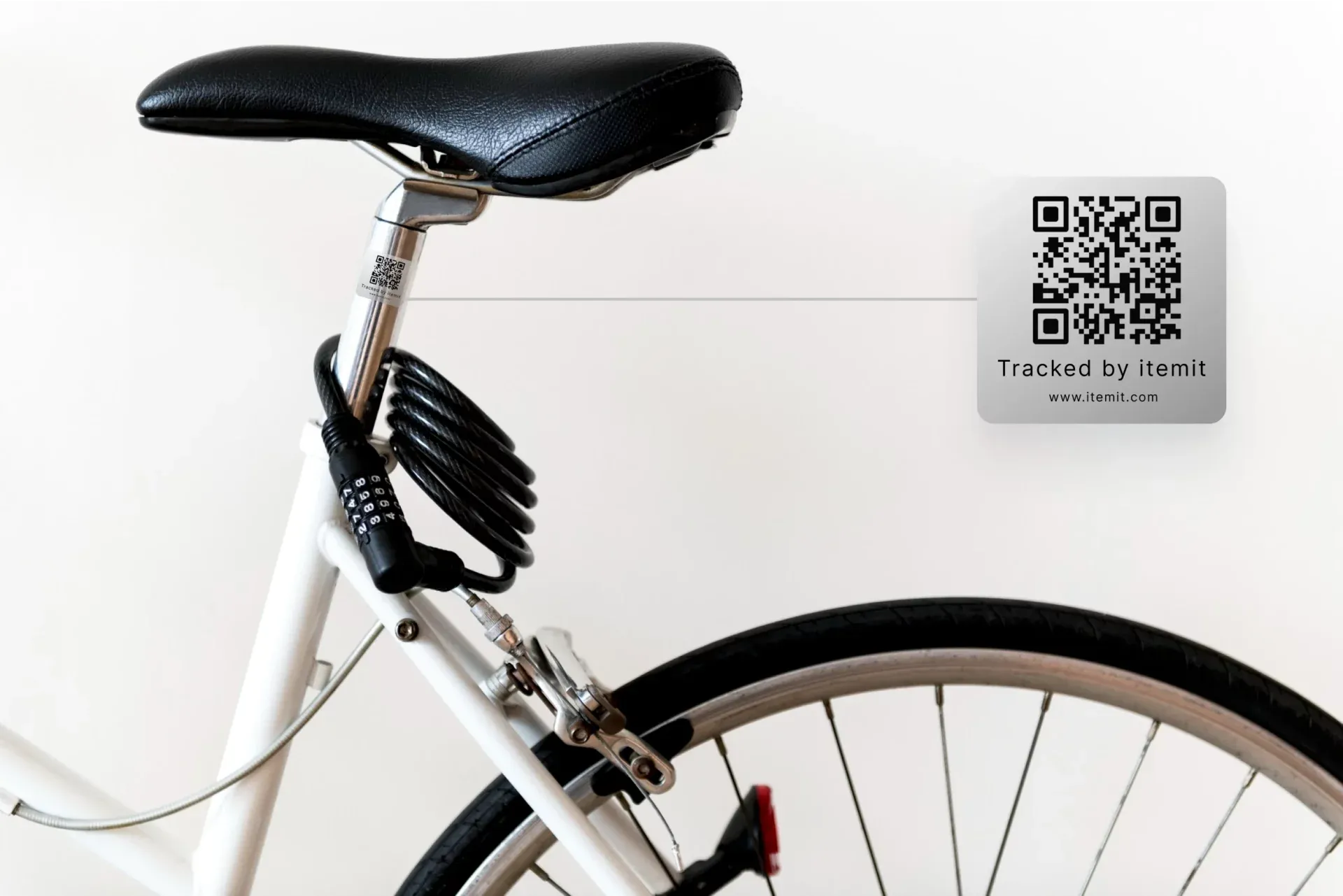 Wheels for All bike with asset tag