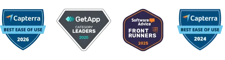 2026 Top Rated Asset Tracking System - Capterra, GetApp, Software Advice Badges