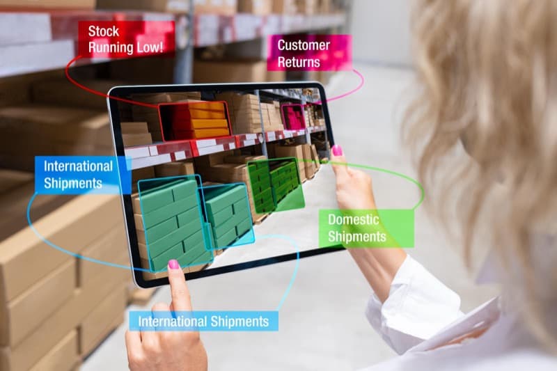 Examples of inventory stored in a warehouse.