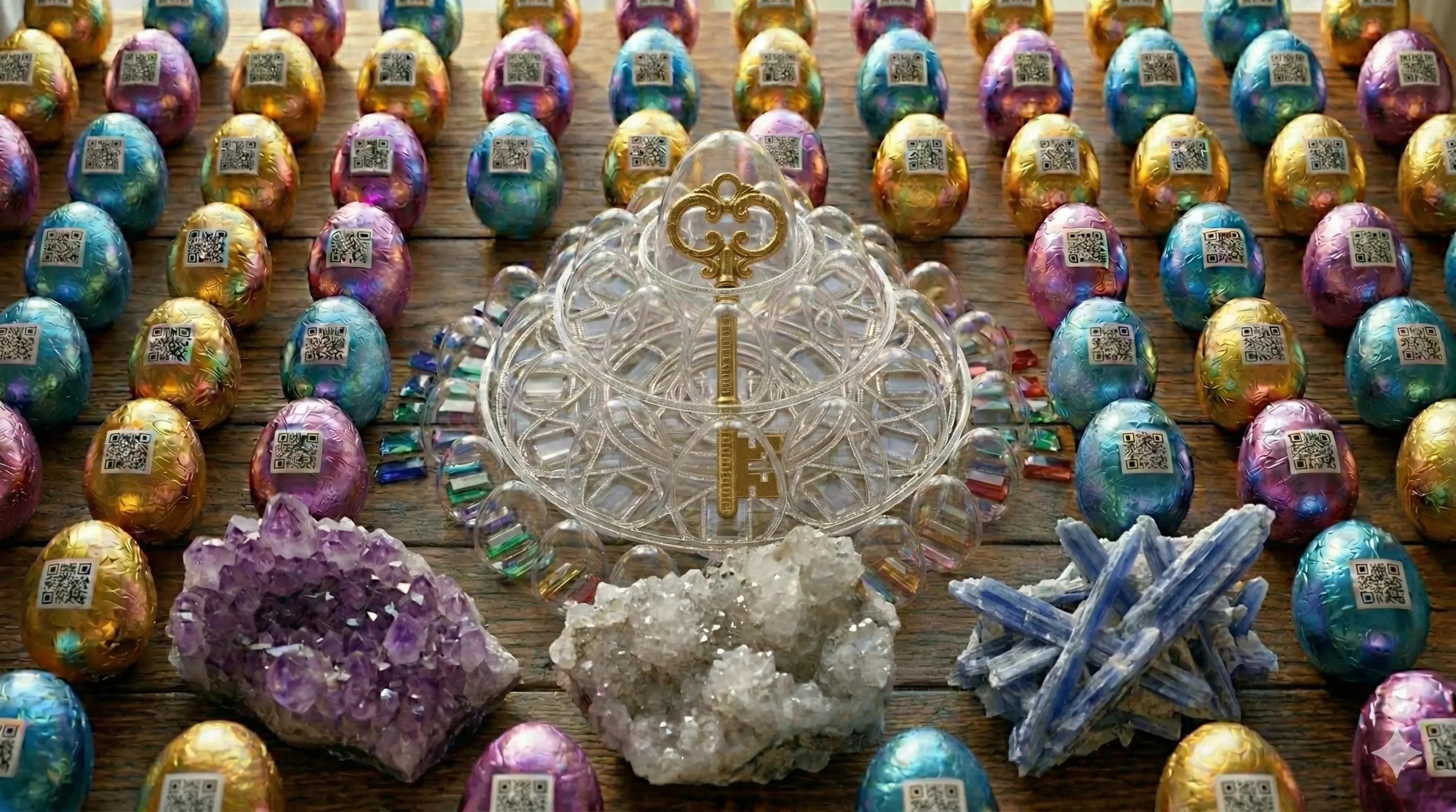 Easter eggs tracked with QR codes and GPS on a map