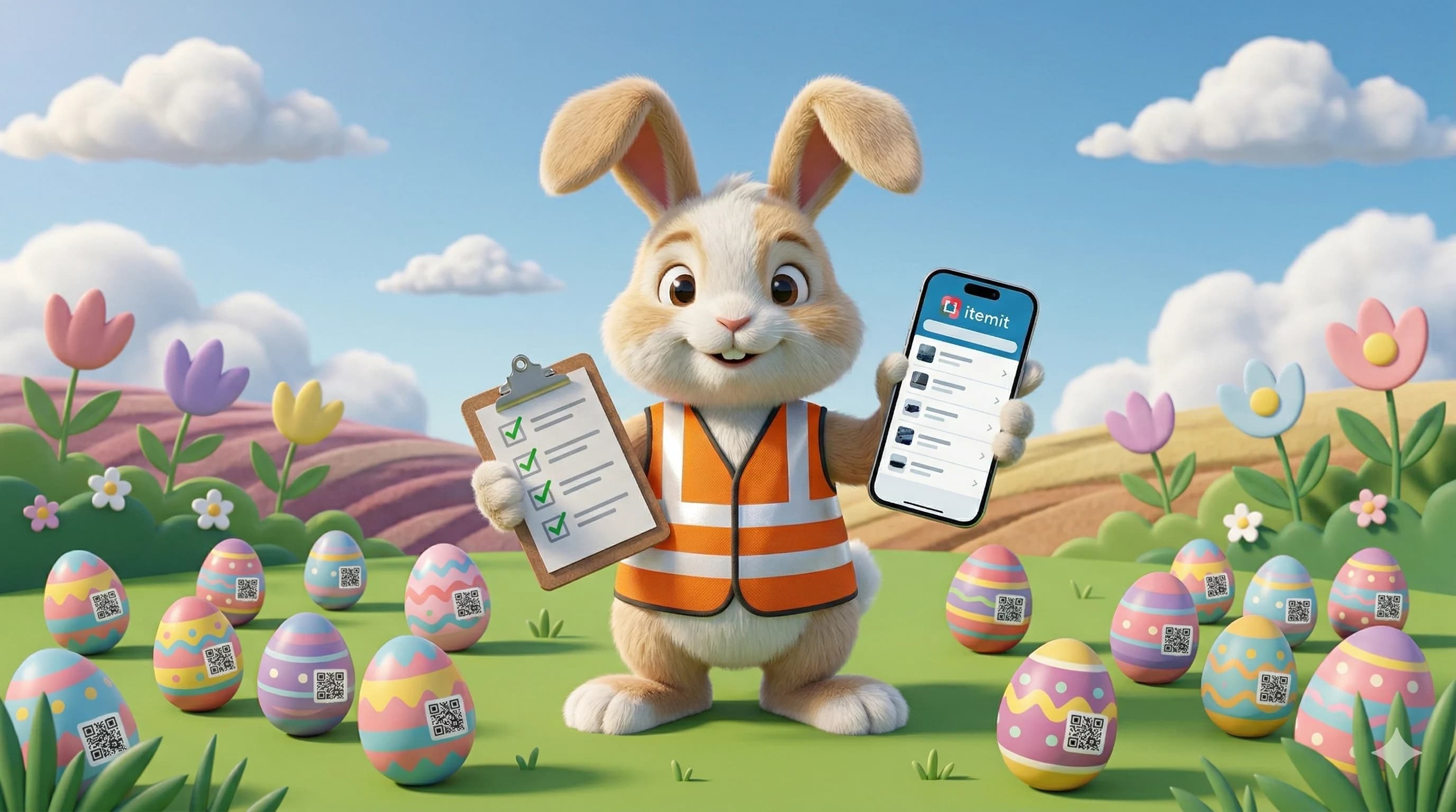 Easter Bunny using asset tracking software to manage egg deliveries