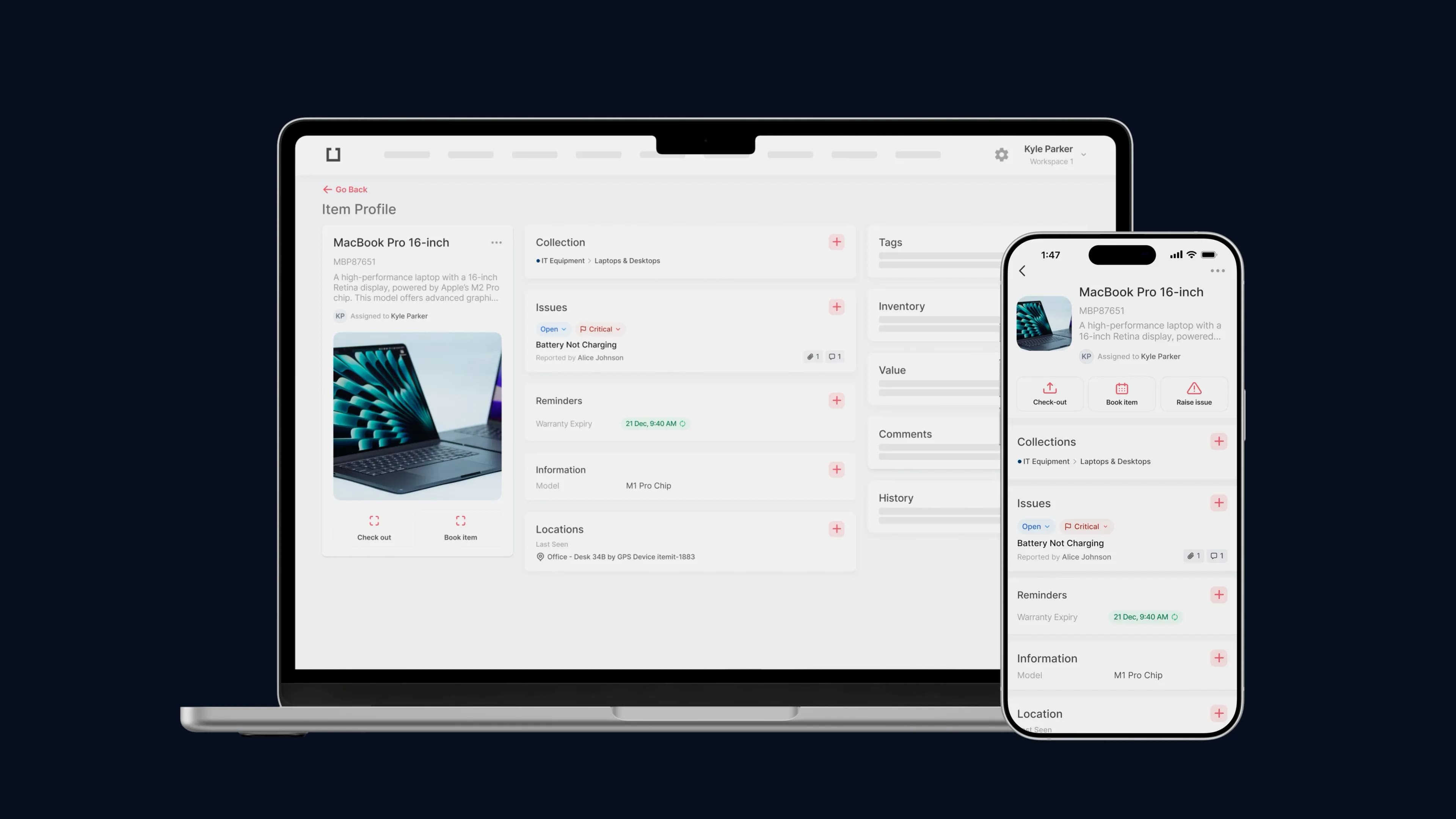 itemit asset tracking software dashboard