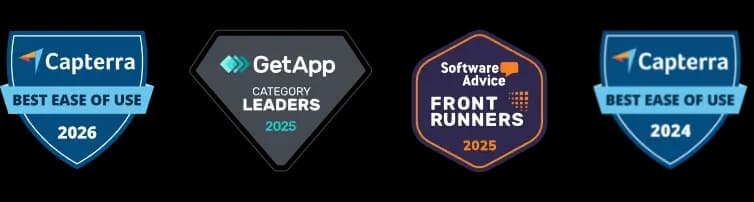 2026 Top Rated Asset Tracking System - Capterra, GetApp, Software Advice Badges