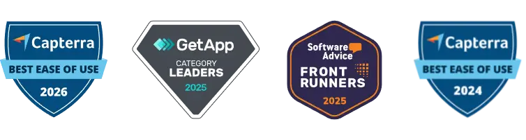 2026 Top Rated Asset Tracking System - Capterra, GetApp, Software Advice Badges